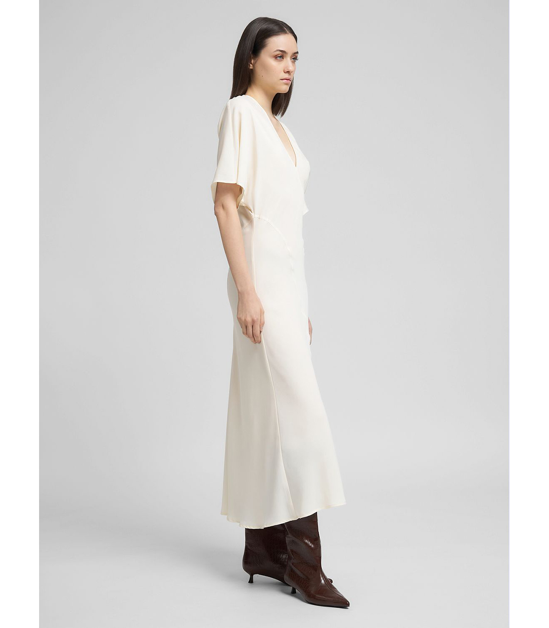 ポリサテン ミディドレス 詳細画像 オフホワイト 3